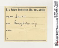 Etiketten zu Quarz (Katzenauge) (NHMW-MIN-Aa2288)